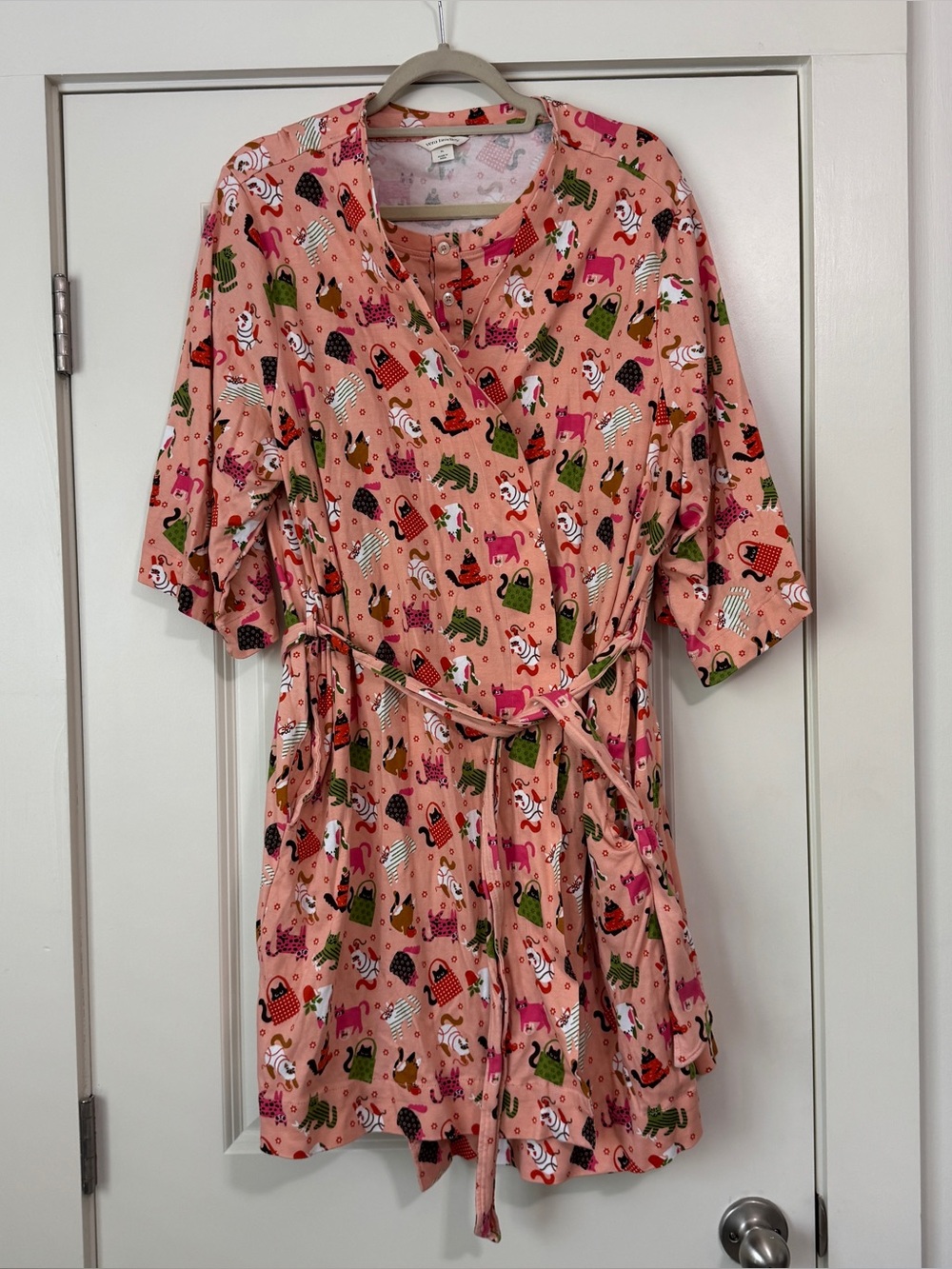 Vera Bradley XL Robe & Nightgown Sleep Shirt SET ~ All Over Cat Print